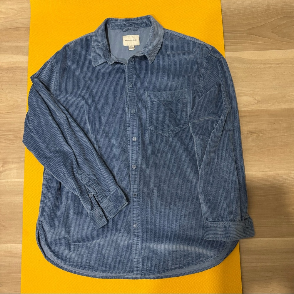 American Eagle Blue Corduroy Shirt